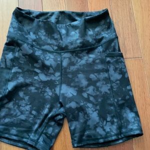 Acid wash bike shorts